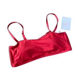 NWT Andie The Rio Bikini Top Cherry Red XS